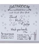 4-Piece Bathroom Wall Decals Sticker Set - Toilet Rules, Soak Relax Enjoy, Love Mom - Vinyl Wall Art Decor in Black - Buy Online on GoSupps.com