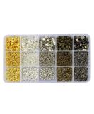 LolliBeads 1900Pcs Jewelry Making Kit: 5 Colors, 150 Lobster Claw Clasps, 1250 Jump Rings, 500 Fold Over Cord Ends - MixColor Findings- JumboKits - Buy Online on GoSupps.com