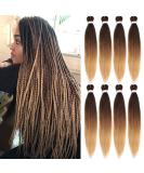 Leeven 26 Inch Pre Stretched Braiding Hair 8 Packs Yaki Braiding Hair Extensions for Box Braids Ombre Crochet Braids Hot Water Setting Pre Stretched Braiding Hair Extensions EZ Braids 1B/30/27# 26 Inch (Pack of 8) 1B/30/27# - Buy Online on GoSupps.com