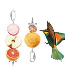 Jubaopen 2-Piece Stainless Steel Parrot Fruit & Vegetable Holder | Durable Bird Accessory for Feeding - Buy Online on GoSupps.com