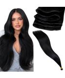 LAAVOO Virgin Hair Extensions - Real Black Tress 45cm | 25g #1 Quality - Buy Online on GoSupps.com