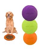 Suaywo 3 Pack 15cm Bite-Proof Dog Frisbee Toys | Durable Rubber for Training & Play - Orange Green Purple - Buy Online on GoSupps.com