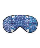 Blue Ethnic Tiles Sleep Mask - Light Blocking Eye Mask with Adjustable Strap for Comfortable Sleep | Vintage Abstract Design for Men & Women - Buy Online on GoSupps.com