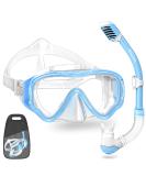 WACOOL Kids Snorkeling Set - Anti-Fog Glass, Silicon Mouth Piece, Purge Valve - SkyBlue - Buy Online on GoSupps.com