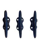 Nautical Blue Cast Iron Boat Cleat Wall Hooks - Set of 3 | 3.5 Inches - Buy Online on GoSupps.com
