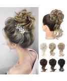 REECHO Messy Bun Hair Piece - Medium Brown with Highlights | Tousled Updo Elastic Hair Bun for Women - Synthetic Donut Hair Accessories - Buy Online on GoSupps.com