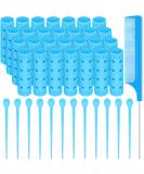 Small Size Hair Rollers Set - 28 Plastic Hair Rollers 0.63 Inch with Steel Pintail Comb - Hairdressing Styling Tools in Blue - Buy Online on GoSupps.com
