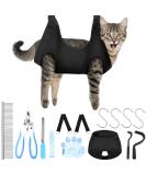 Ferraycle 14-in-1 Pet Grooming Hammock Harness for Dogs & Cats - Nail Trimming Sling with Clippers, File, Comb | Large Size Restraint Bag in Blue & Black - Buy Online on GoSupps.com
