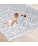 Large Non-Slip Baby Playpen Mat | Extra Thick 79x63 Inch Playmat for Infants & Toddlers with Star Quilting | Grey Baby Floor Mat - Buy Online on GoSupps.com