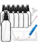 Handsunity 100ml Glass Spray Bottle Set - 12 Clear Pharmacy Bottles with Black Atomizers & 29 Accessories for Ideal Storage - Buy Online on GoSupps.com