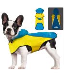 Buy Waterproof Rain Jacket for Dogs | Adjustable Reflective Dog Coat | Ultra-Light Rain Cape for Small Medium & Large Pets - Yellow & Blue - Buy Online on GoSupps.com