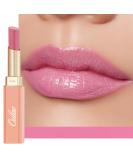 Oulac Warm Pink Lipstick - Moisture Shine Hydrating Lipstick & Tinted Lip Balm | Juicy Glossy Finish Vegan Cruelty-Free - First Love (07) - Buy Online on GoSupps.com