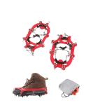LINXGR 11-Spikes Hiking Crampons for Kids - Anti-Slip Snow Cleats for Hiking Boots, Camping, Ice Fishing - Red, Medium Size - Buy Online on GoSupps.com