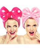 Hairizone Cosmetics Headbands for Washing Face Shower Spa, Soft and Cute Big Bowknot Hair Bands for Women and Girls (Roseo/Pink) Roseo+Pink - Buy Online on GoSupps.com