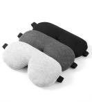 3 Pack Organic Cotton & Bamboo Sleep Eye Masks by Alaska Bear - No Pressure Contoured Design - Black, Grey, Silver - Buy Online on GoSupps.com