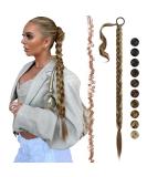 Shop 85 cm Fine Braid Ponytail Extensions | Red-Brown & Ash Blonde Mix | Premium Hair Extensions for Women - Buy Online on GoSupps.com