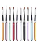 10-Piece Professional Nail Brush Set | Gel Acrylic & Nail Art Brushes - Individually Packed for Ultimate Precision - Buy Online on GoSupps.com