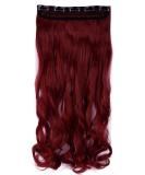 S-noilite Fashion Clip in Hair Extensions 24 Inch Maroon Mix Dark Red - Curly Wavy Hairpiece 5 Clips Half Full Head - Buy Online on GoSupps.com