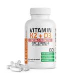 Buy Bronson Vitamin K2 (MK7) & D3 Extra Strength 10 000 IU - Non-GMO Bone Health Supplement | 60 Easy to Swallow Capsules - Buy Online on GoSupps.com