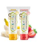 Jack N' Jill Kids Natural Toothpaste Fluoride Free Toothpaste Helps Soothe Gums and Fight Tooth Decay Toothpaste for Baby Toddler and Children 6 Months Plus Strawberry and Banana Bundle 2 x 50g Strawberry and Banana 50 g (Pack of 2) - Buy Online on GoSupps.com