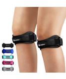 CAMBIVO Patella Knee Strap 2 Pack - Adjustable Knee Brace for Pain Relief and Support - Ideal for Jumpers Knee, Tendonitis, and Sports - Black - Buy Online on GoSupps.com