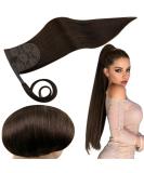 Runatur Real Hair Clip-in Braid Extensions - 50cm Long Brown Ponytail Smooth 80g Hair - Color #4 - Buy Online on GoSupps.com