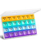 Mossime Large Monthly Pill Box Organiser 4 Week Pill Boxes 7 Day 1 Times a Day Compartments Tablet Organiser Box 28 Day with Dust-Proof Case Vitamin Meds Supplement Container for Family Multicoloured - Buy Online on GoSupps.com
