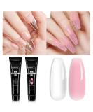 Tomicca 2 Colors Acrylic Gel for Nails - Clear & Rosa Set | Quick Extender Polygel for Long-Lasting & Natural Gelnails | 2x15g for Beginners & Salon Professionals - Buy Online on GoSupps.com
