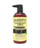 PURA D'OR Advanced Therapy Shampoo 16oz | Reduces Hair Thinning, Increases Volume | Biotin, Argan Oil, Aloe Vera | For All Hair Types Men & Women - Buy Online on GoSupps.com