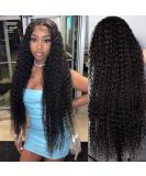 Aliglossy Deep Wave 22 Inch Lace Front Wig for Black Women - 180 Density Kinky Curly Human Hair Pre Plucked with Baby Hair - Wet and Wavy Glueless Wig - Buy Online on GoSupps.com