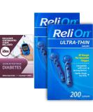 ReliOn Ultra-Thin Lancets 30-Gauge for Sensitive Fingers 200 Ct (2 Pack) + Look After Your Diabetes Guide - 400 Ct Bundle - Buy Online on GoSupps.com