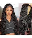 24 Inch Deep Wave Lace Frontal Wig Human Hair 13x4 | Brazilian HD Transparent Lace Front Wig for Black Women | Pre Plucked with Baby Hair | 150% Density | Natural Color - Buy Online on GoSupps.com