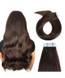 Yilite 50cm Real Remy Dark Brown Tape In Hair Extensions | 20 Pieces 50g - Natural & Smooth - Buy Online on GoSupps.com