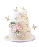 Blumomon 30pc 3D Butterfly Cake Toppers - Gold Rimmed Decorations for Weddings Baby Showers Birthdays & Parties - Buy Online on GoSupps.com