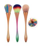 3-Piece Large Powder Mineral Brushes Set - Soft Fluffy Kabuki Foundation & Blush Brushes for Daily Makeup - Colorful Nail Design Dust Brushes - Buy Online on GoSupps.com