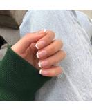 24 Pcs Short Pink Square French Tip Press on Nails - Glossy False Nails with Designs for Women - Buy Online on GoSupps.com