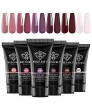 Modelones Polygel Nail Set - 6 Colors (Nude Pink Purple) | Quick Extension & Nail Art for Starters | Elegant Purple 15ml - International Shipping - Buy Online on GoSupps.com
