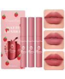 3 Piece Natural Nude Matte Lipstick Set - Long Lasting, Waterproof & Moisturizing - Perfect for Women's Makeup - Set C - Buy Online on GoSupps.com
