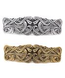 2 Pcs Celtic Knot Barrette Vintage Hair Clips - Gold Silver Style 1 - Buy Online on GoSupps.com