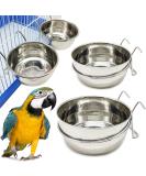 Buy 2 Stainless Steel Food Bowls for Parrot Cages | Hanging Feeders with Hooks | 4 Sizes - Perfect for Birds & Small Dogs (BPS-1130 x 2) - Buy Online on GoSupps.com