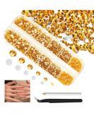 Buy 4200 PCS Golden Strass Nail Gems - Round Flatback Stones SS6-SS20 | K9 Glass Gold Nail Crystals for DIY Nail Art & Charms - Buy Online on GoSupps.com