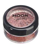 Moon Glitter Holographic Rose Gold Cosmetic Glitter Shaker - 0.17oz for Face, Body, Nails, Hair, and Lips - Buy Online on GoSupps.com