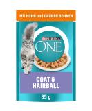 PURINA ONE Coat & Hairball wet cat food in sauce with chicken 26 pack (26 x 85g) with chicken 2.21 kg (1 pack) - Buy Online on GoSupps.com