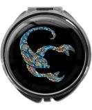 Zodiac Sign Scorpio Metal Pill Box with Mirror - Round 3 Compartments | Durable & Stylish Travel Case - Buy Online on GoSupps.com