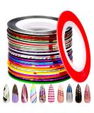 32 Colors Nail Striping Tape Line , FANDAMEI Multicolor Rolls Striping Tape Line Nail Art Decoration Sticker DIY Nail Tip - Buy Online on GoSupps.com