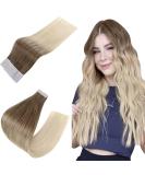 Easyouth Ombre Tape in Hair Extensions Brown to Blonde Balayage 22 Inch #8/60 - 100% Real Human Hair, 50g 20Pcs - Buy Online on GoSupps.com