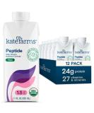 KATE FARMS Organic Adult Peptide 1.5 Formula - Hydrolyzed Plant-Based Nutrition for Oral & Tube Feeding | 12 Pack - 11 Fl Oz Each | Ideal for International Shipping - Buy Online on GoSupps.com