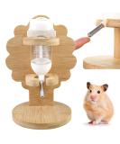 Hamster Water Bottle with Stand Adjustable Wooden Small Animal Water Dispenser Stand Free Standing Small Animal Water Bottle Hamster Water Dispenser with Stand for Small Animals (80ml) - Buy Online on GoSupps.com