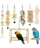 Yorgewd 7 Pack Bird Toys Natural Wood Small Bird Cage Toys Small Parrot Swing Chewing Toys for Budgies Small Parakeets Conures Love Birds Cockatiel Finches - Buy Online on GoSupps.com
