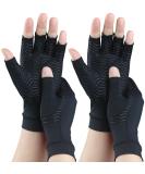 SHIFANQI Copper Arthritis Compression Gloves - 2 Pairs, Fingerless Design for Carpal Tunnel & Hand Pain Relief, Medium Size - Buy Online on GoSupps.com